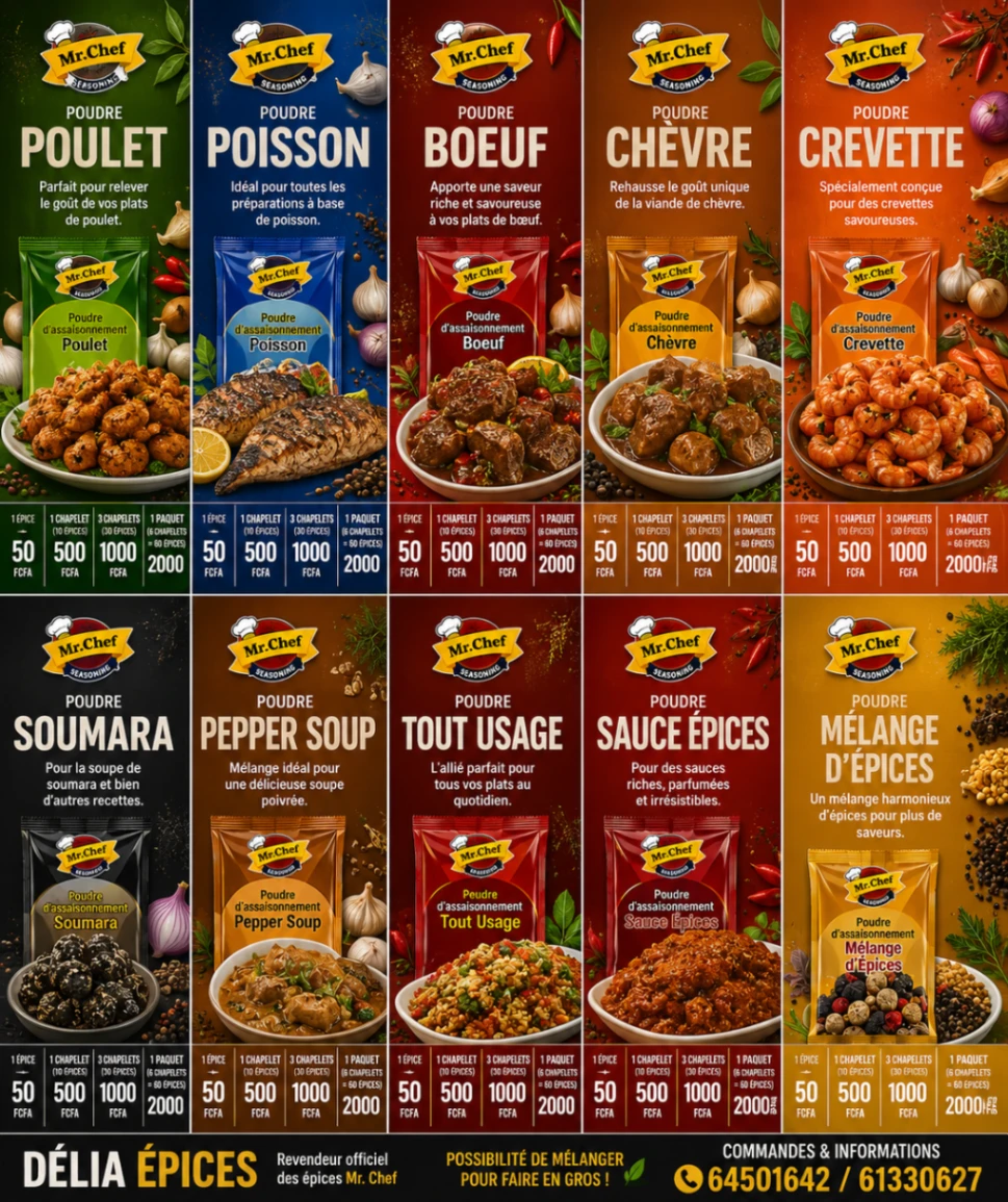 Épices Mr Chef originales – Disponibles chez Délia Épices 🌶️ — photo 1 sur 1